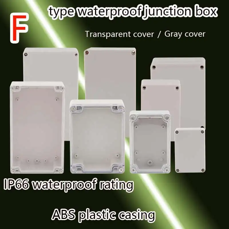 ABS Plastic IP66 Waterproof Junction Box, with Grey Cover and Transparent Cover as an Option