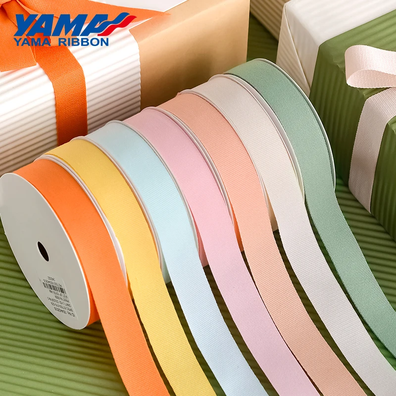 YAMA-Monochrome Cotton-Like Ribbon, DIY Craft, Wedding Decoration, 9mm, 16mm, 25mm, 38mm, 100Yards/Roll