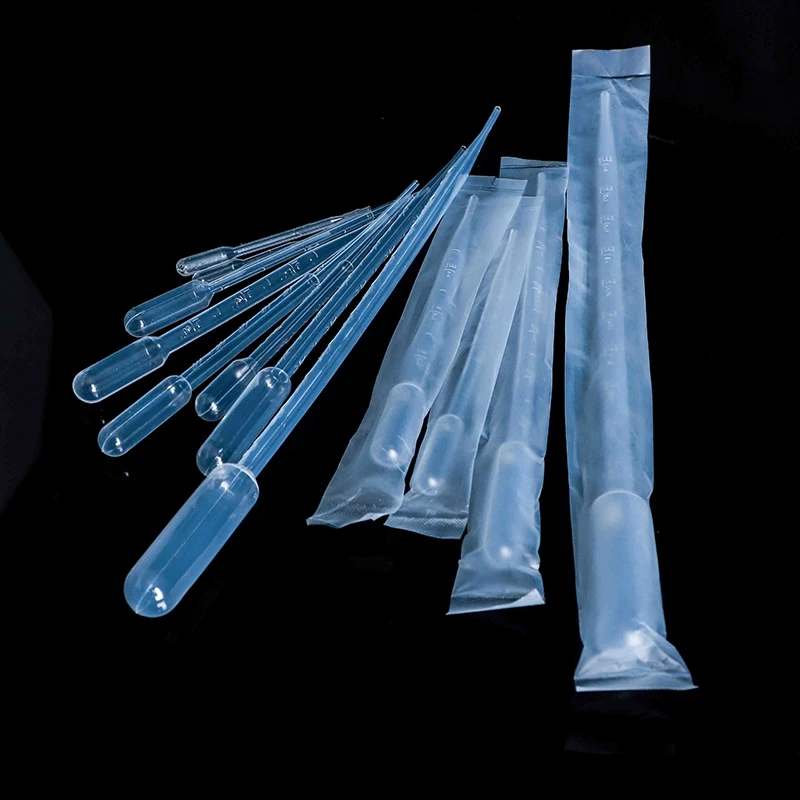 Sterile Pasteur Pipette Plastic Straw Sterile LDPE Dropper Easy Tearing Individually Wrapped 1ml/2ml/3ml/5ml/10ml 100 / PK