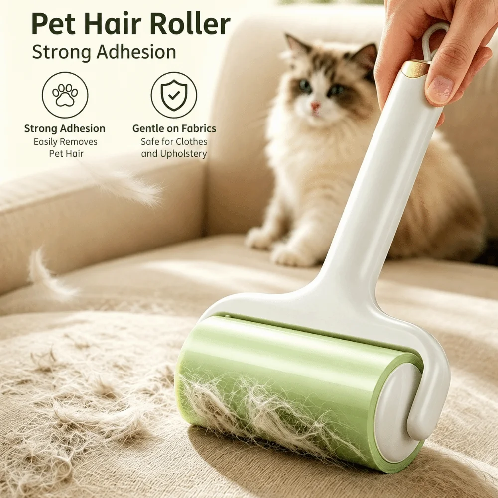 Sticky Tearable Sticky Lint Roller Reusable Handle 100 Sheets Lint Roller Brush Hair Removal Pet Hair Remover Pet Hair