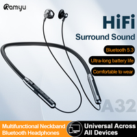 KAMYU A32 Wireless Earphone Neckband Sport Running In Ear Headphones Bluetooth 5.3 Chip HiFi Stereo Headset For Android iOS