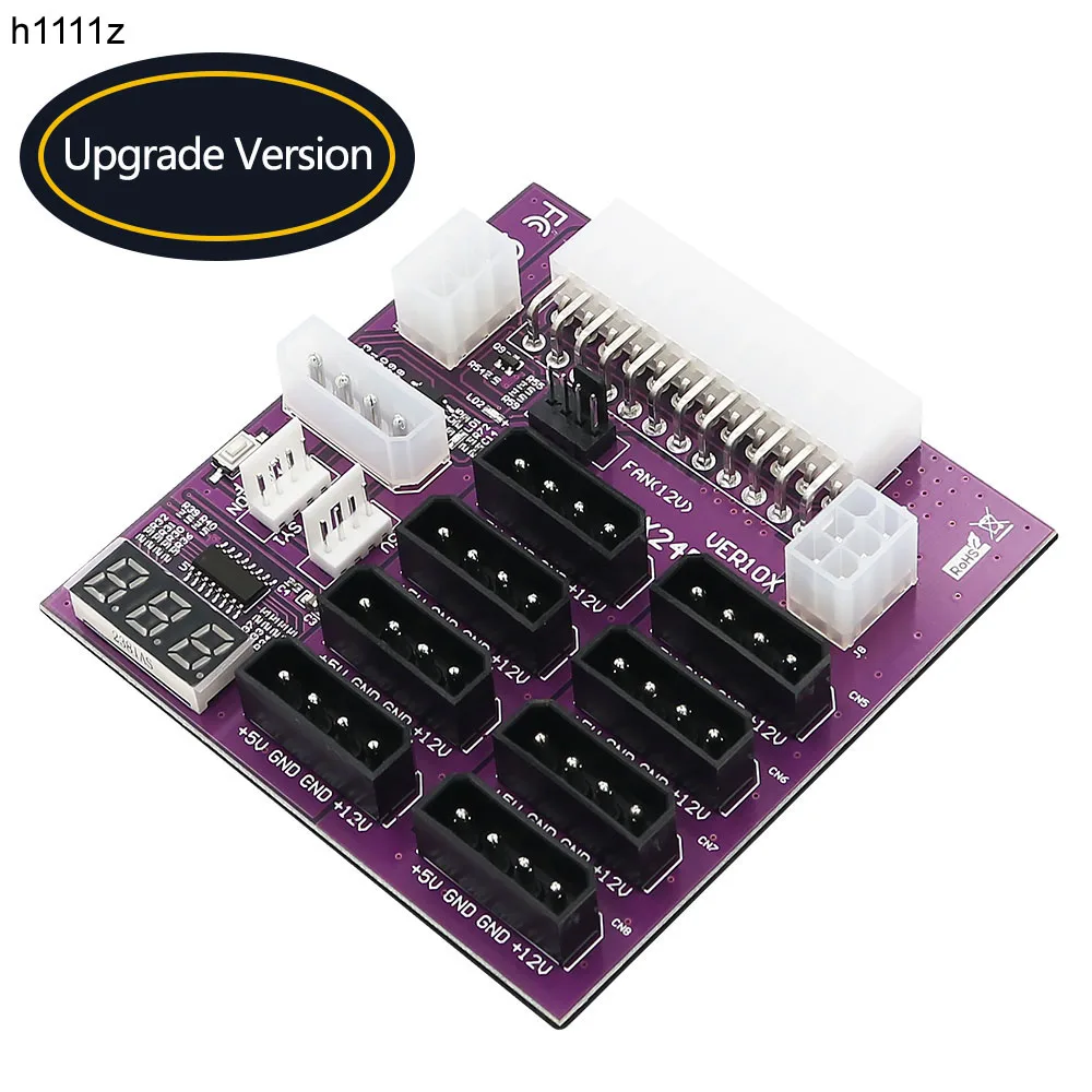 

NEW Breakout Board 4Pin and 6Pin Power Connector LED Display 12V Power Module for CHIA Mining for GPU Graphics Card Miner Mining