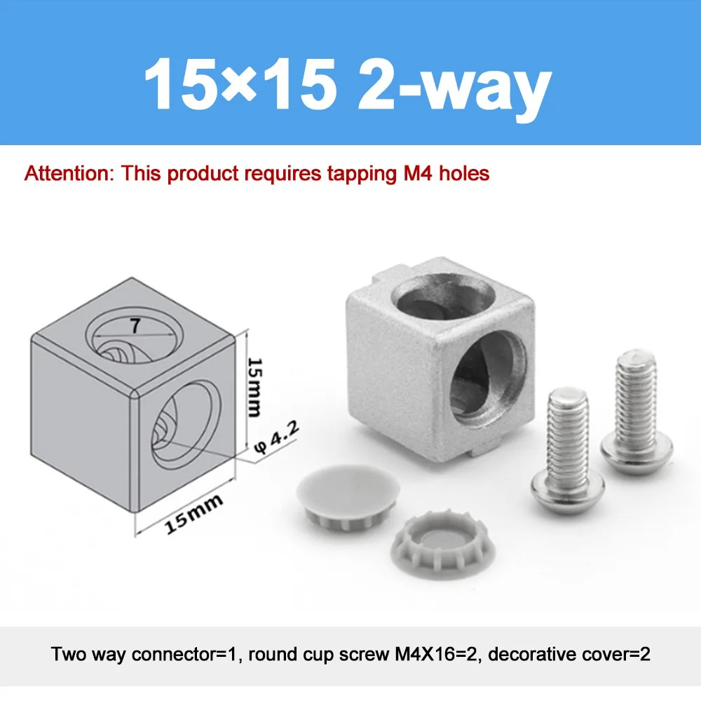 1Pcs 2020 3030 4040 4545 Aluminum Cube Corner Connector Silver Cube Design Cube Corner Connector Profile Joint Corner Fastener