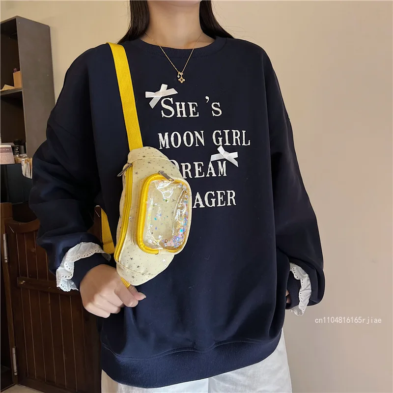 Tas Dada Wanita Baru Tas Pinggang Olahraga Anak Perempuan Kualitas Tinggi Modis Warna Polos Tas Penyimpanan Kebugaran Multifungsi Yang Menggemaskan
