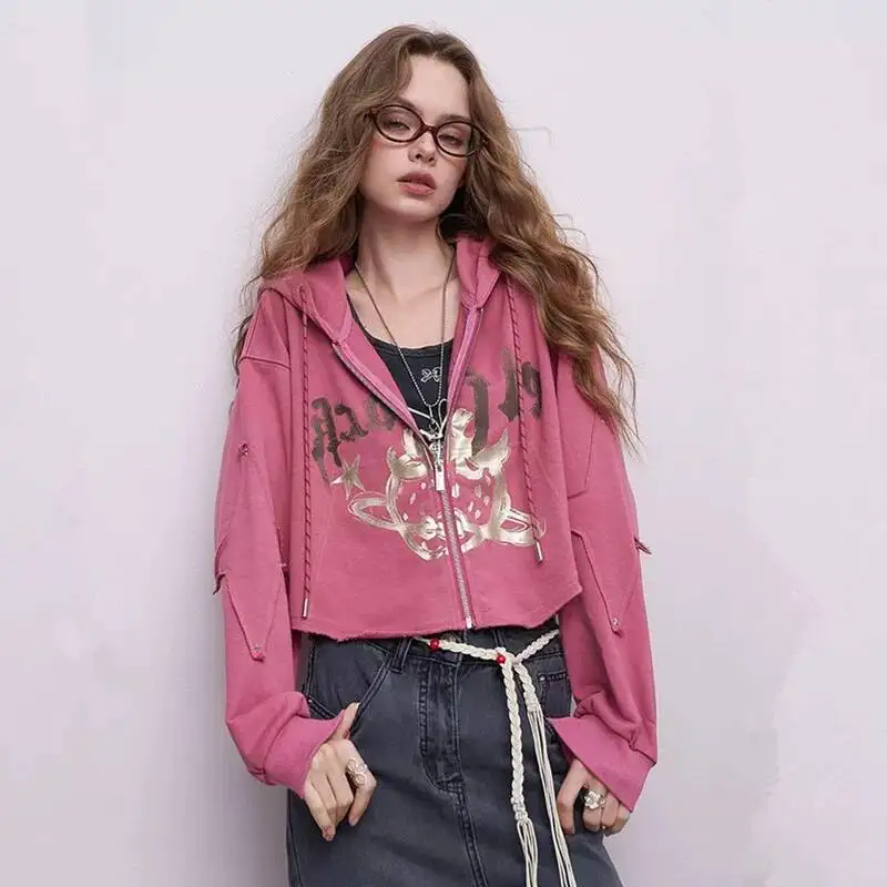 2026 Early Fall New Women American Retro Coat Loose Casual Cropped Outerwear Short Jacket