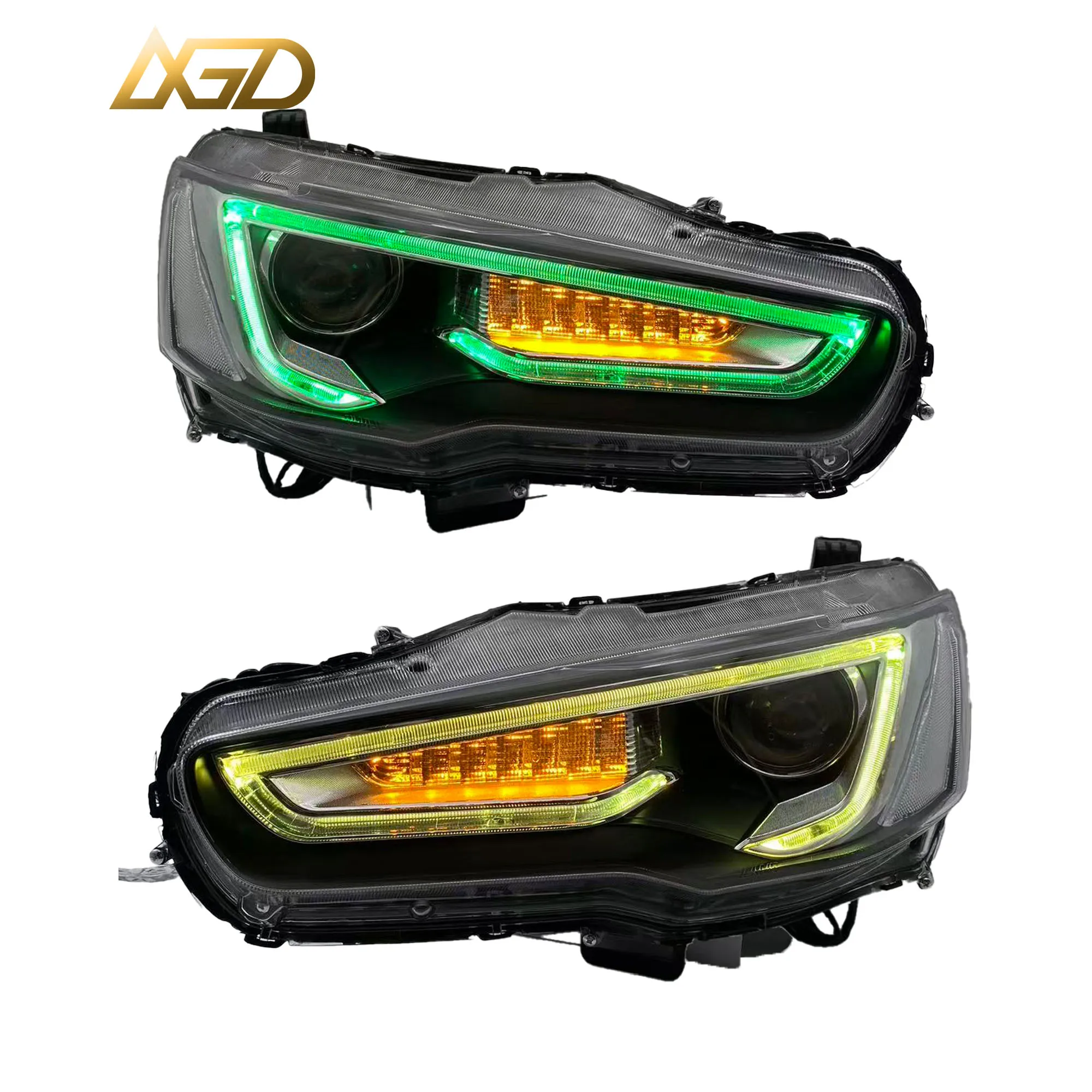 

Motion RGB LED DRL Modified Performance Headlights Assembly For FOR MITSUBISHI LANCER 2008-2017