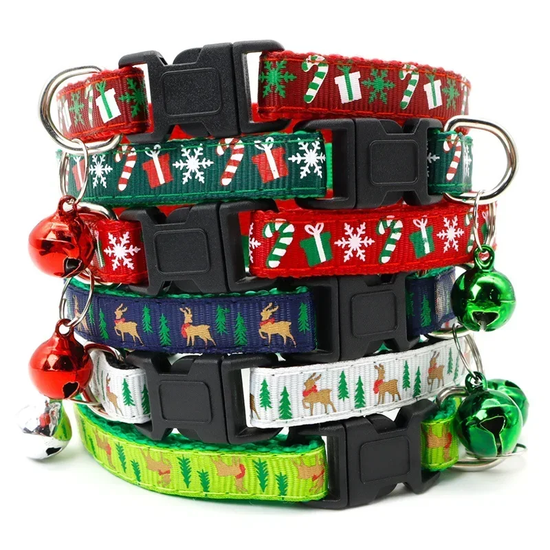 Safety Buckle Dog Collar Snowflake Tree Christmas Pet Collar Adjustable Collar Cat Collars Christmas Decor Pet Accessories