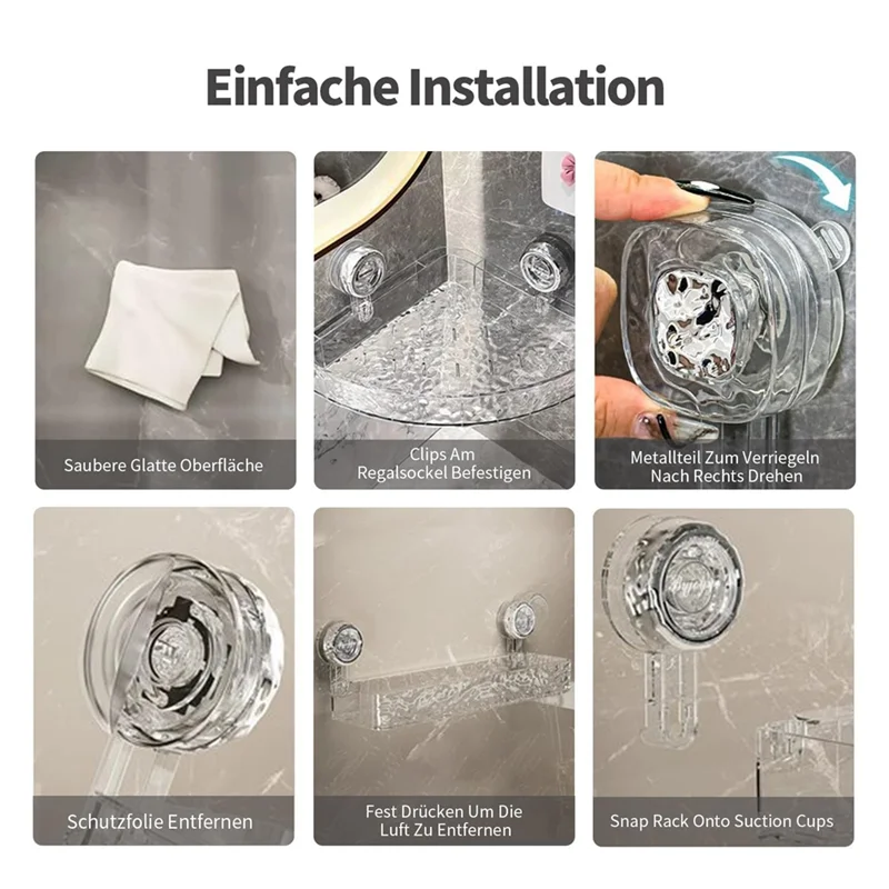 A84X-حامل دش زاوية بدون مثقاب، منظم مع خطافات للحمام المطبخ #2