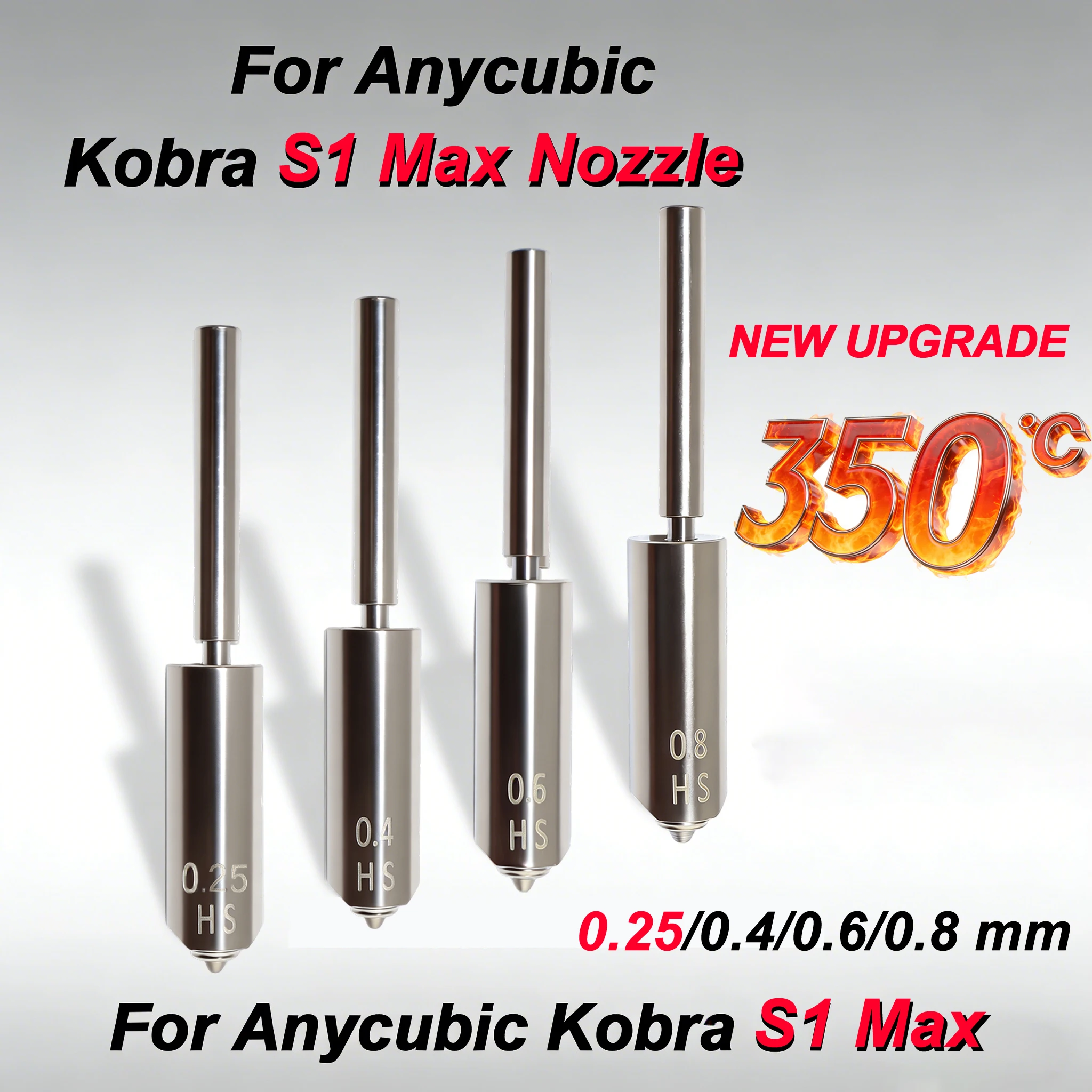 

For Anycubic Kobra S1 Max Nozzle 0.25mm 0.4mm 0.6mm 0.8mm Bimetallic Kobra S1 Max Accessories for Anycubic Kobra S1 Max Hotend