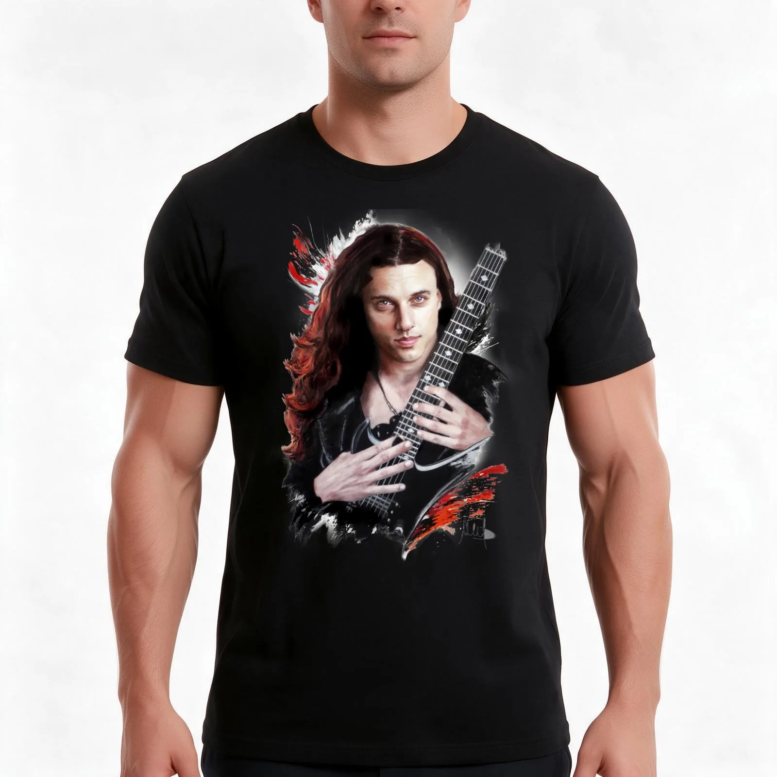 Chuck Schuldiner T-Shirt, Summer Casual Cotton Tee, Oversized Streetwear Tops, Vintage Graphic Print, Loose Fit Short Sleeve