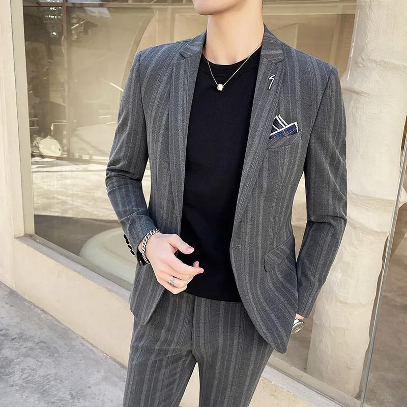 2026 Frühling und Herbst Business-Freizeitanzug für Herren Hochwertig (Anzug + Hose) Stilvoller und Eleganter Zweiteiler M-5XL – Detail 11