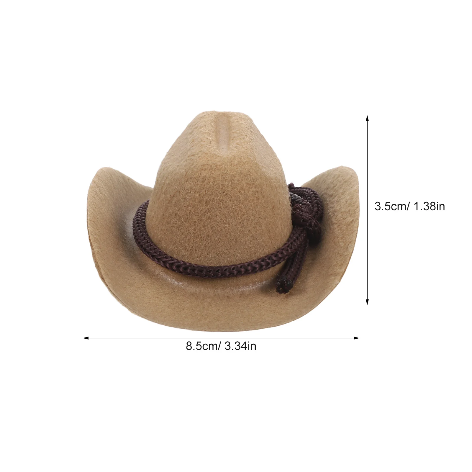 4Pcs 8Cm Mini Cowboy Hats Lightweight Western Style Mini Hats for Crafts Halloween Christmas Decorative Miniature Party