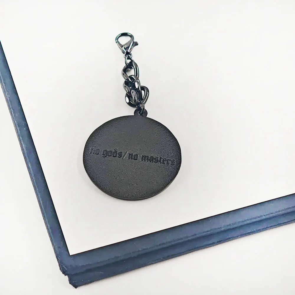No Gods No Masters Keychains Anarchy Flag Two Headed Lamb Metal Keyring Punk Rock Fan Collection Backpack Pendant Gift