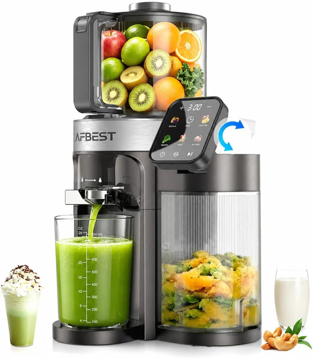 Newest Model Cold Press Juicer Machine Featuring a 6.5-Inch Wide Chute and Easy-Clean Construction