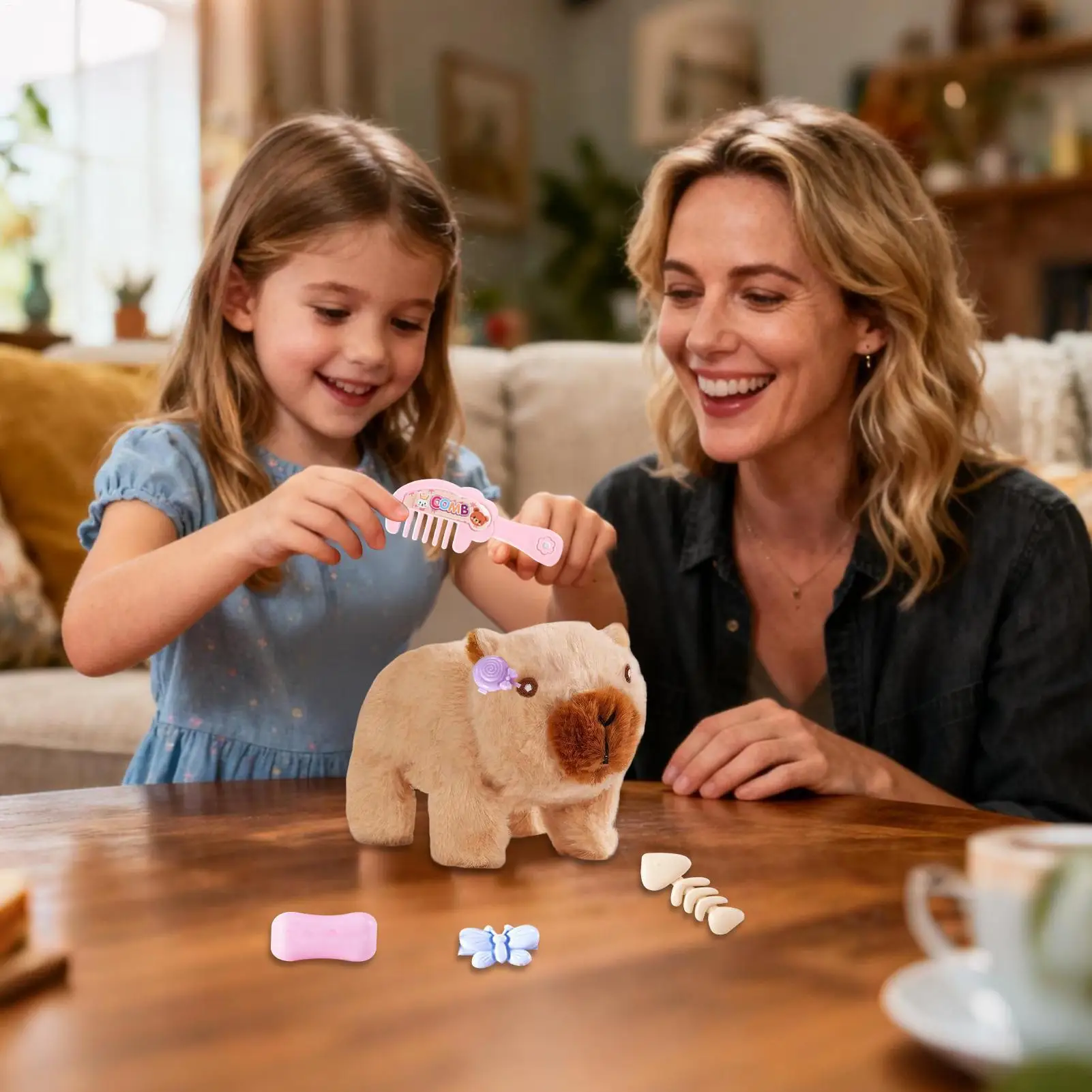 

Интерактивные домашние животные для детей, звуковая и световая прогулочная кукла, электрическая милая плюшевая капибара для детей, взрослых, молодежи, дома для девочек и мальчиков