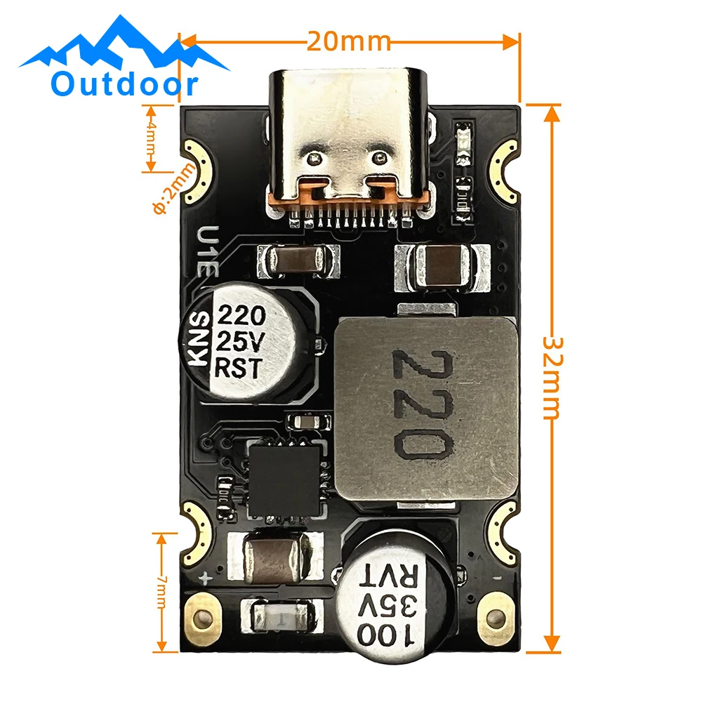 Fast Charge Step-Down Power Module Mobile Phone Quick Charge Voltage Reduction Module 65W 8~30V DC to USB Type C PD 3.1 QC3.0