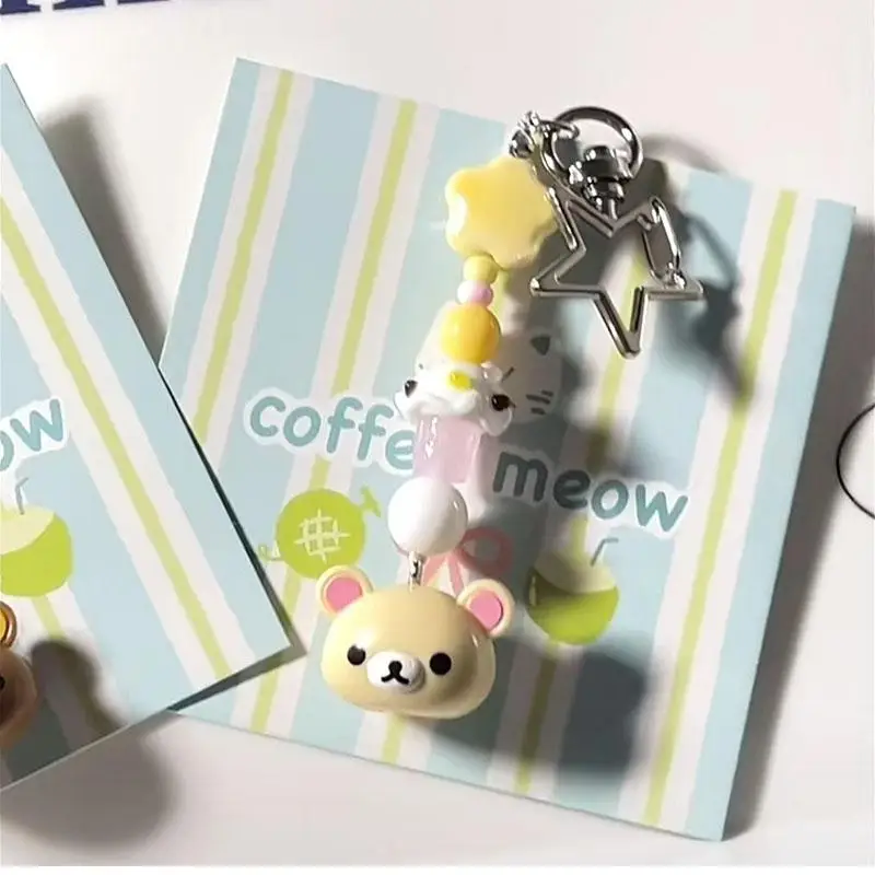 Kawaii Rilakkuma brelok akcesoria na zamek błyskawiczny Cartoon łańcuszek do telefonu aparat wisiorek dekoracja Ccd świąteczne prezenty dla chłopców i dziewcząt