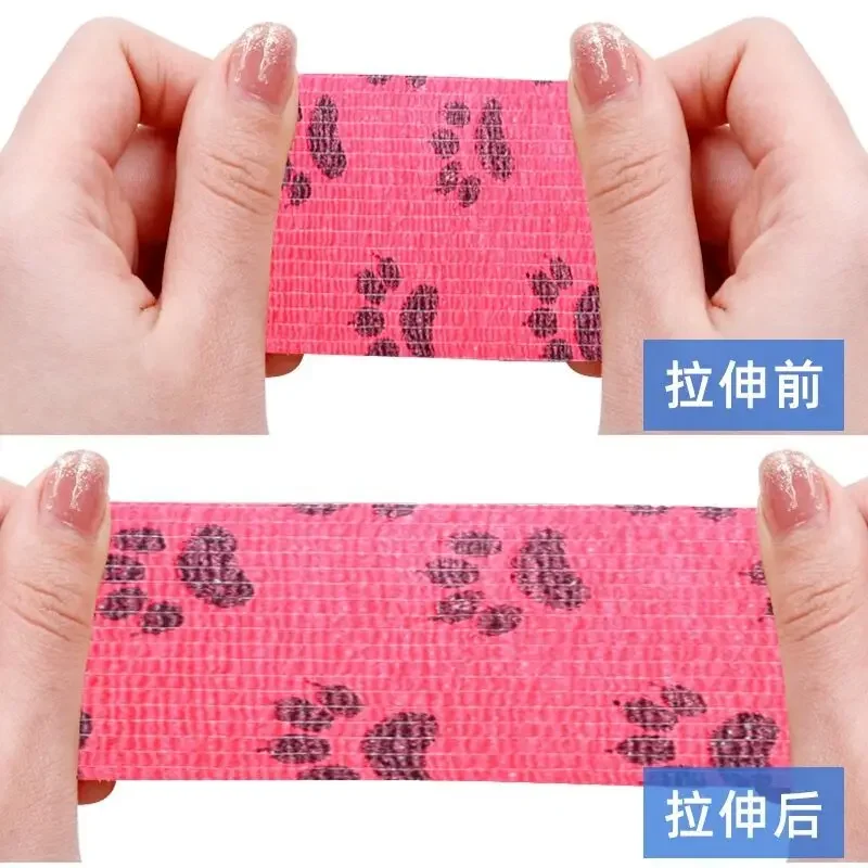 Printed Self Elastic Adhesive Athletic Tape Wraps 4.5cm Sports Bandage for Tattooing Finger Joint Knee for Pet Knee Support Pads