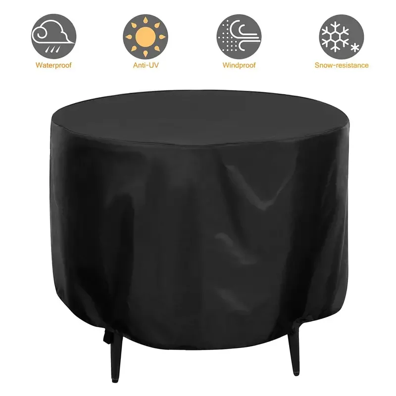 Patio Furniture Covers Waterproof Outdoor Round Table and Chair Covers Heavy Duty Windproof Furniture Covers