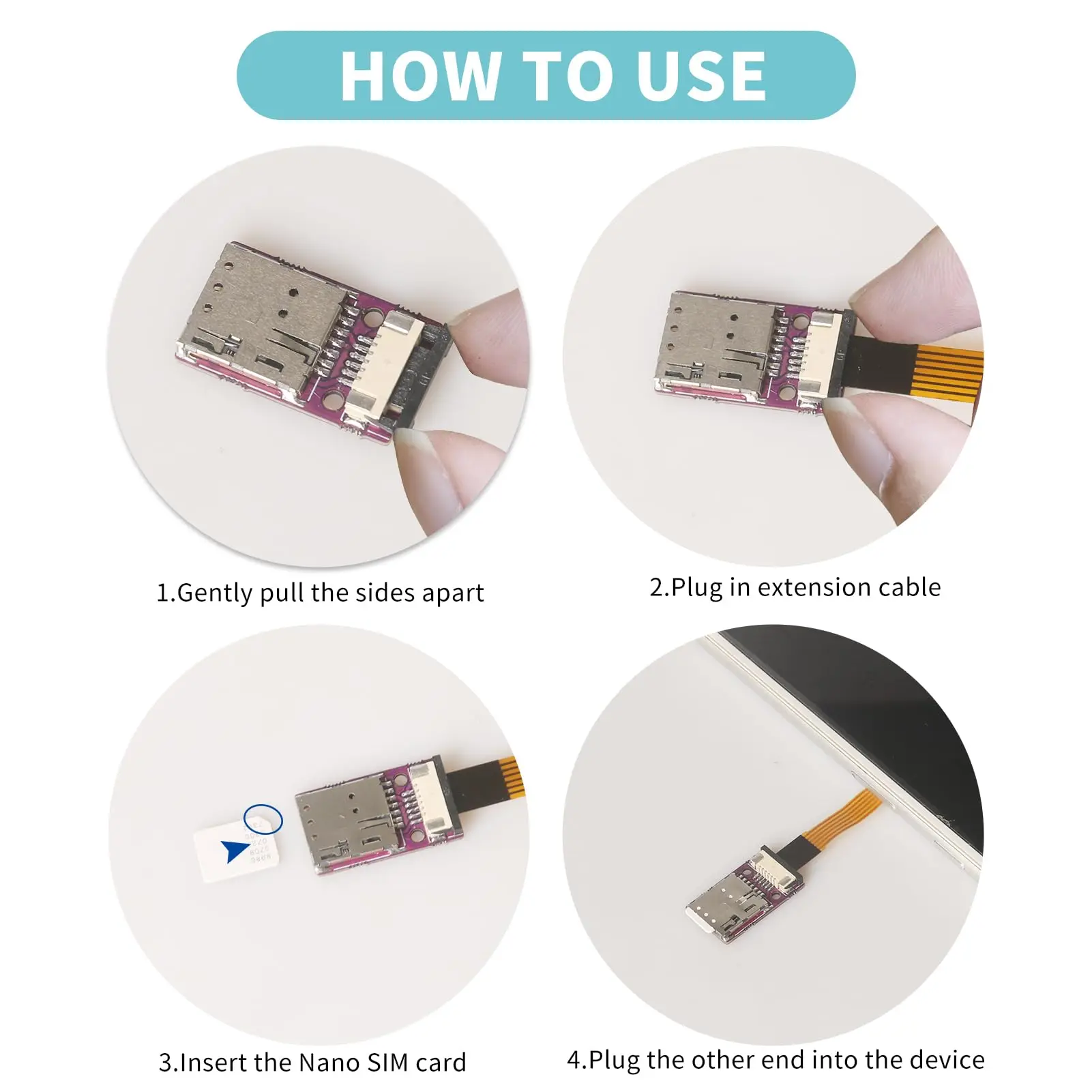 Cell Phone Nano SIM Card Extension Cable CPE SIM Card Slot Adapter FPC Cable Test Board SIM Device Repair Test Board