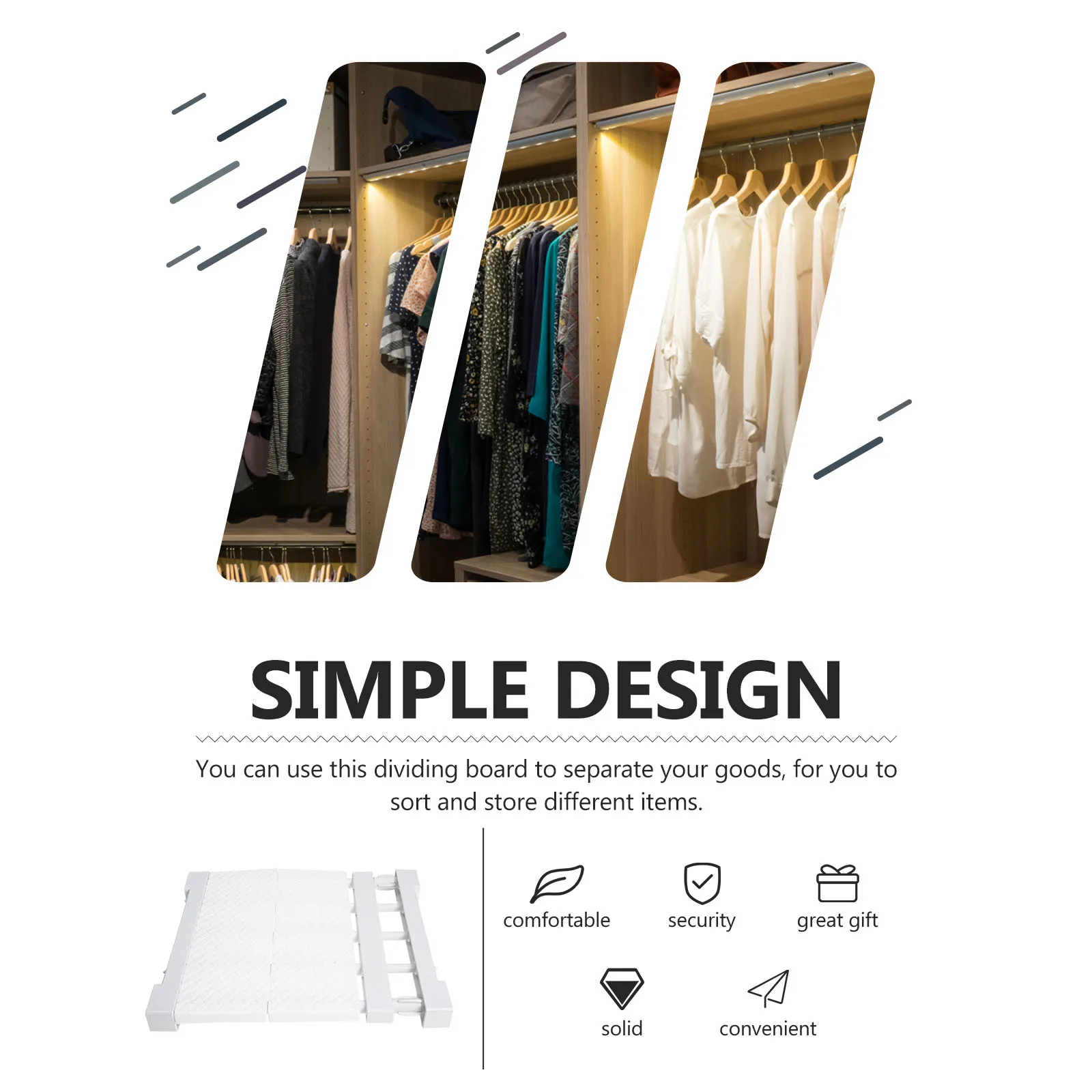 

Adjustable 30-40Cm Expandable Closet Shelf Tension Wardrobe Organizer Household Storage Divider Rack Nail-Free Closet Tension