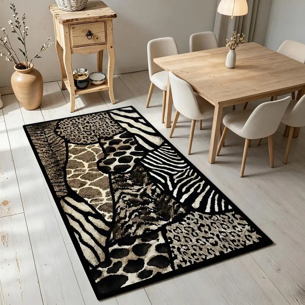 2D 1 Piece Animal Print Soft, Comfortable, Easy to Care, Machine Washable Indoor Rug Suitable for Dining Room, Living Room, Bedroom, Entryway, Hallway, Foyer, Country Style Home Decor Under Dining Table
