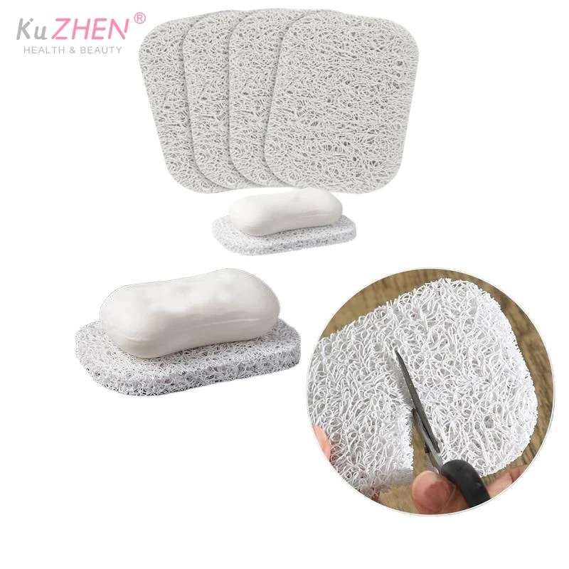 

4 шт. PVCSoap Saver Сливной подъемник Самосливный держатель для мыльницы Нескользящий поддон для мыльницы Держатель губки для душа и ванны