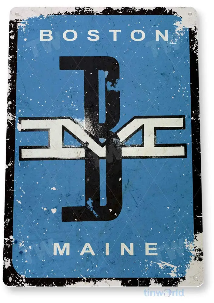 TIN SIGN Boston Maine Railroad Sign Retro Rustic Train Station Train Sign C660 sign
