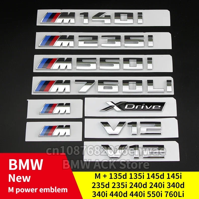 لسيارات BMW M power شعارات جديدة شعار M135d M145d M145i M240d M240i M340d M340i M440d 4M40i M550i M760Li ABS الشعار الخلفي