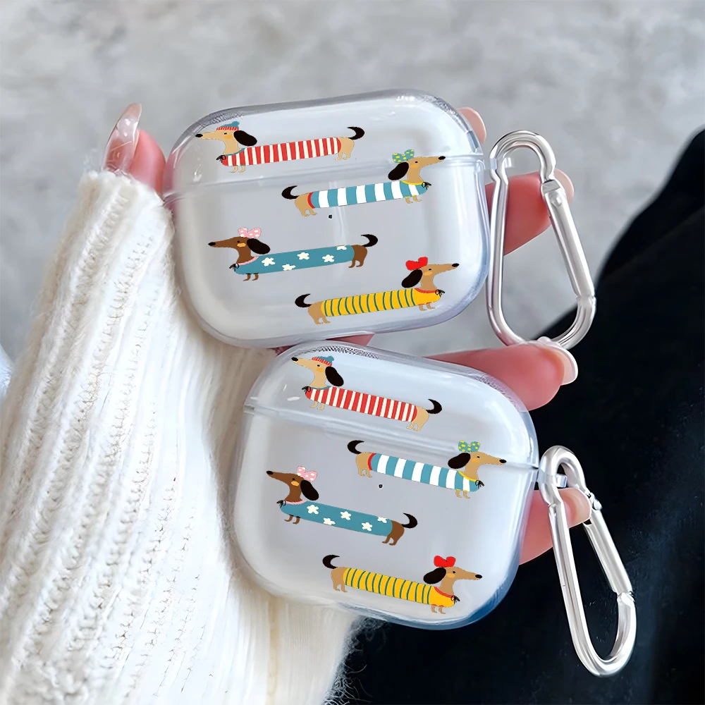 

Colorful Cute Dog Pattern Clear Earphone Case for AirPods 1/2/3/4 Earbuds Case for AirPods Pro 2/Pro 3/Pro TPU Protective Cover