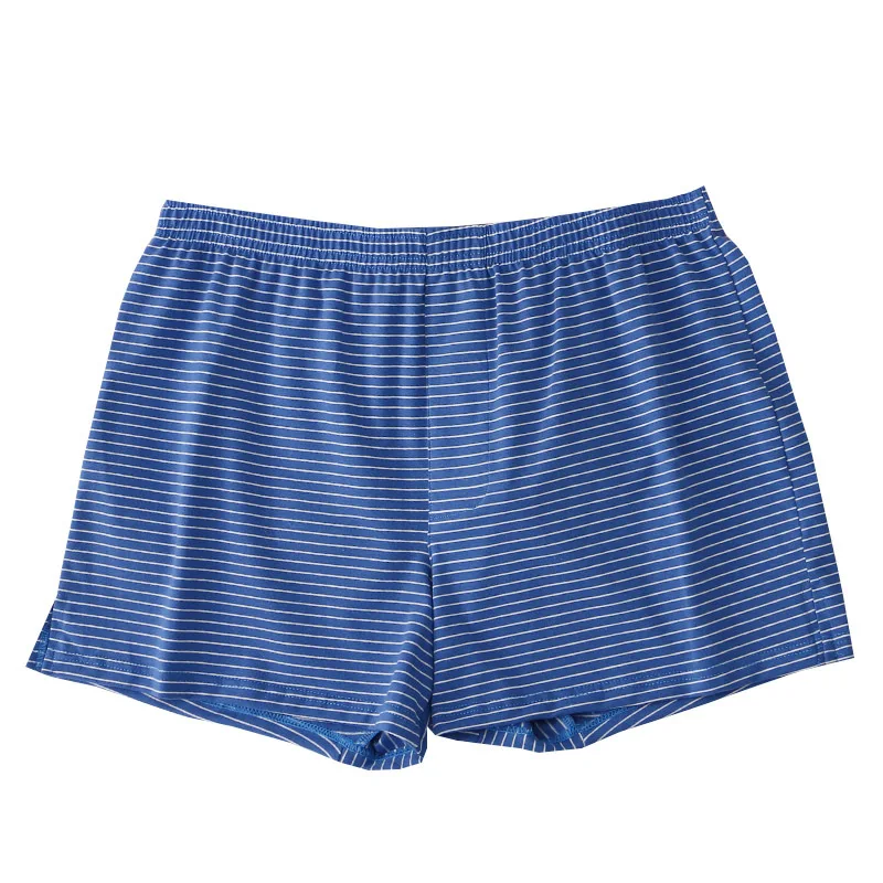 

Men's Casual Shorts Teenager Striped Cotton Breatahble Comfortable Sweat Absorption Loose Homewear Youth Mid Waist Sports Trunks