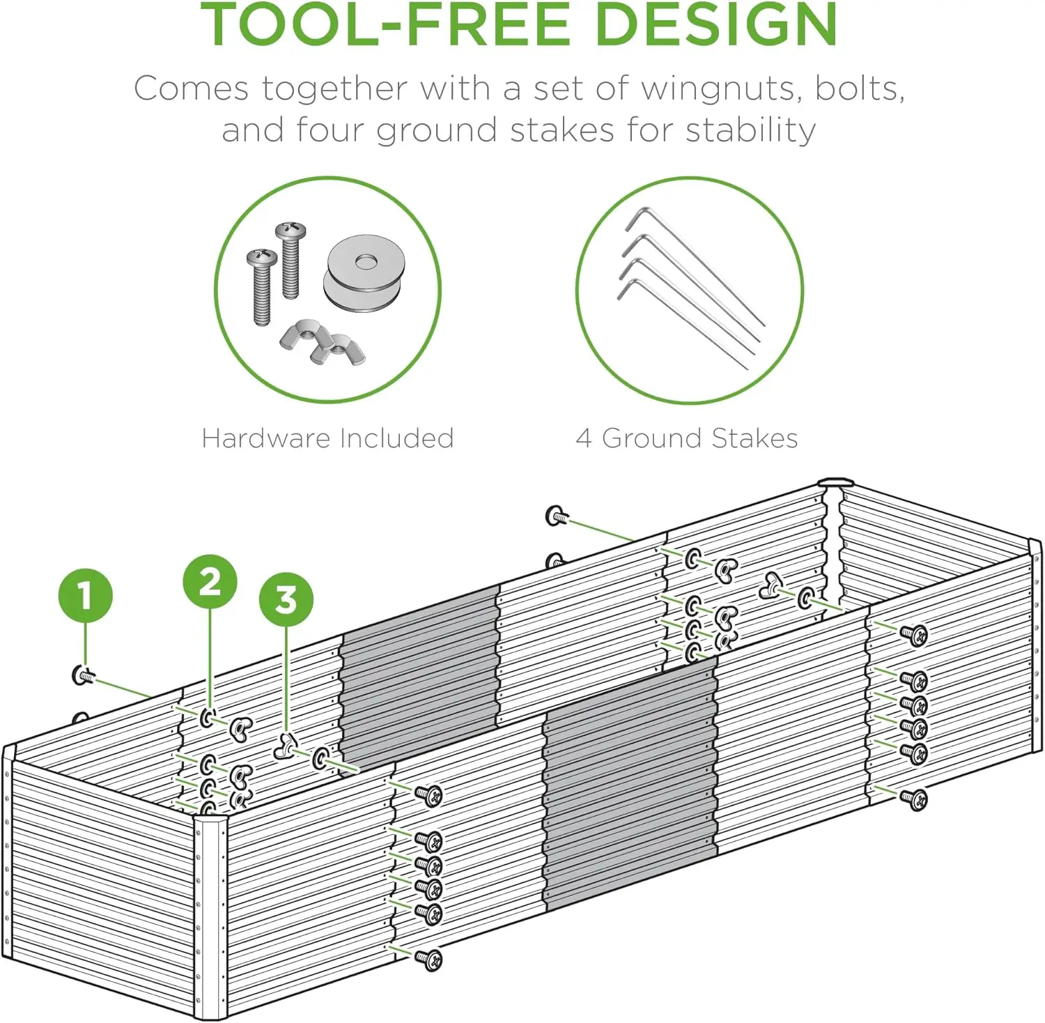 سرير حديقة مرتفع معدني خارجي مقاس 8 × 2 × 2 قدم، صندوق زراعة مستطيل للجذور العميقة للخضروات والزهور والأعشاب والعصارة مع 239 #4