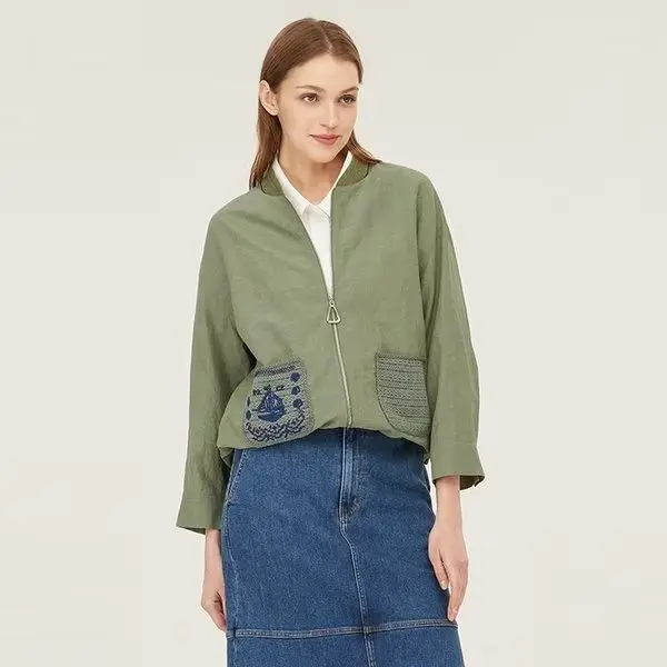 

Женская тонкая куртка-бомбер Selfwill Pure Original Spring Summer с воротником-стойкой, стильная, свободного кроя, для активного отдыха