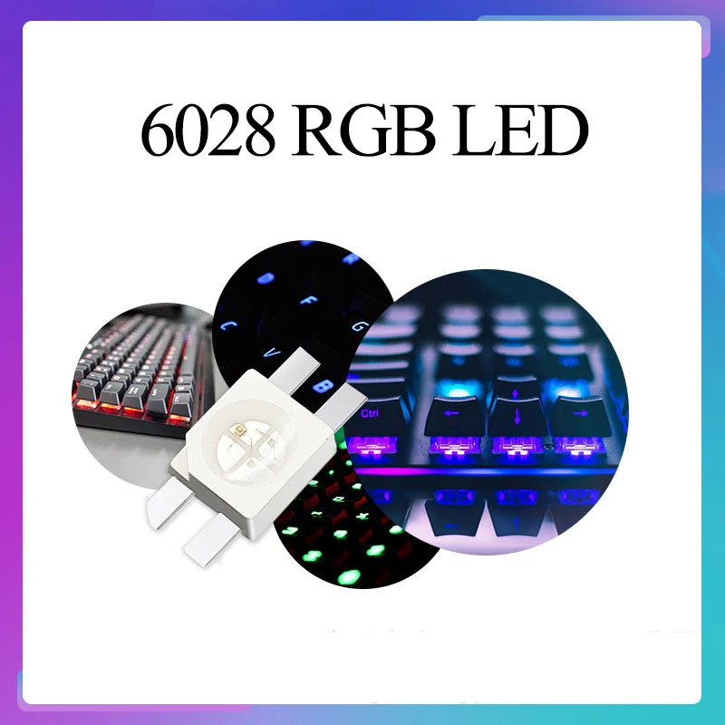 100 szt. Smd 3528 6028 Rgb Led wspólna anoda czerwony zielony Blue1210 mechaniczna naprawa komputera klawiatura emitowanie światła lampa diodowa