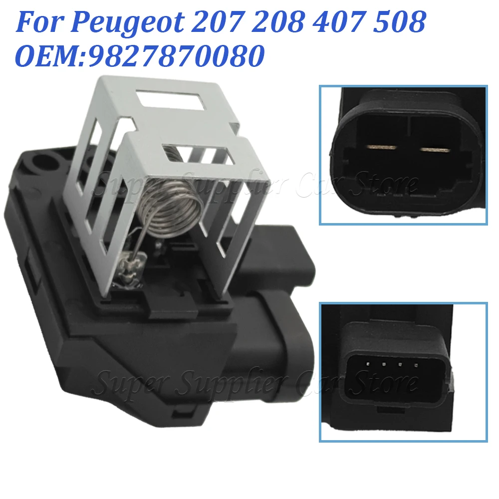 For Citroen C2 C3 DS3 For Peugeot 207 208 407 508 Radiator Fan Motor Relay Resistor Accessories 1267J6 98372A01 9827870080