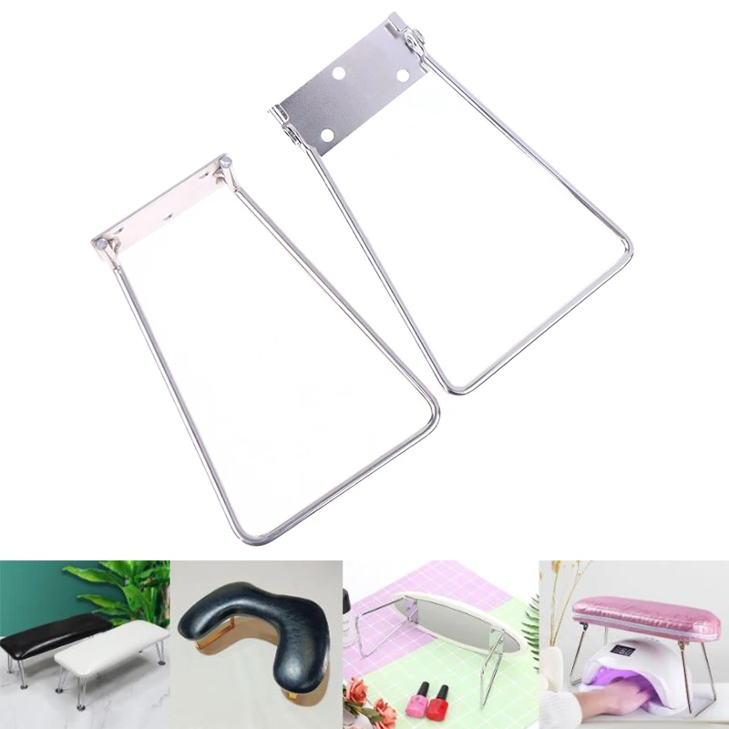 Manicure Armsteun Kussen Polssteun Handhouder Beugel Stand Roestvrij staal Opvouwbare draadpoten voor manicure Handkussen