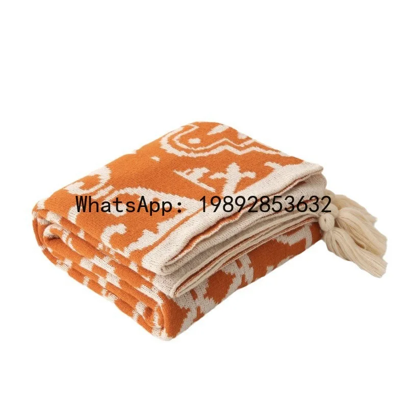 

PYJ Bohemian Sofa Blanket Office Nap Single Knitted Blanket Air Conditioning Blanket Homestay Bedside