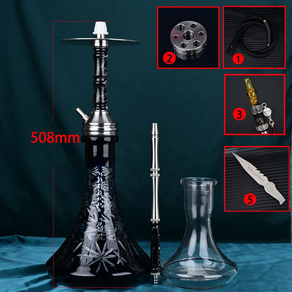 Wolfcoolvape Hookah Shisha Pipe kit original high quality hookah single tube pot resin stainless steel hookah pot complete set