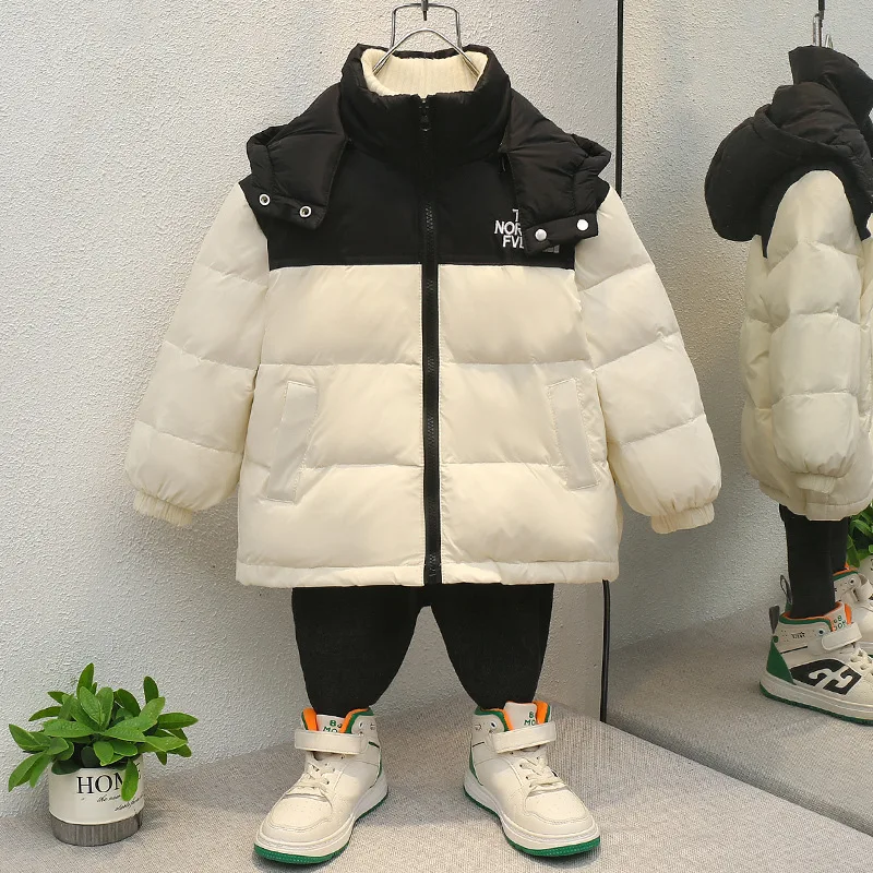 Winter New Children\'s down Jacket Boys and Girls Thickened Warm Clothes Hooded Children\'s Bread Clothing Boy down Jacket