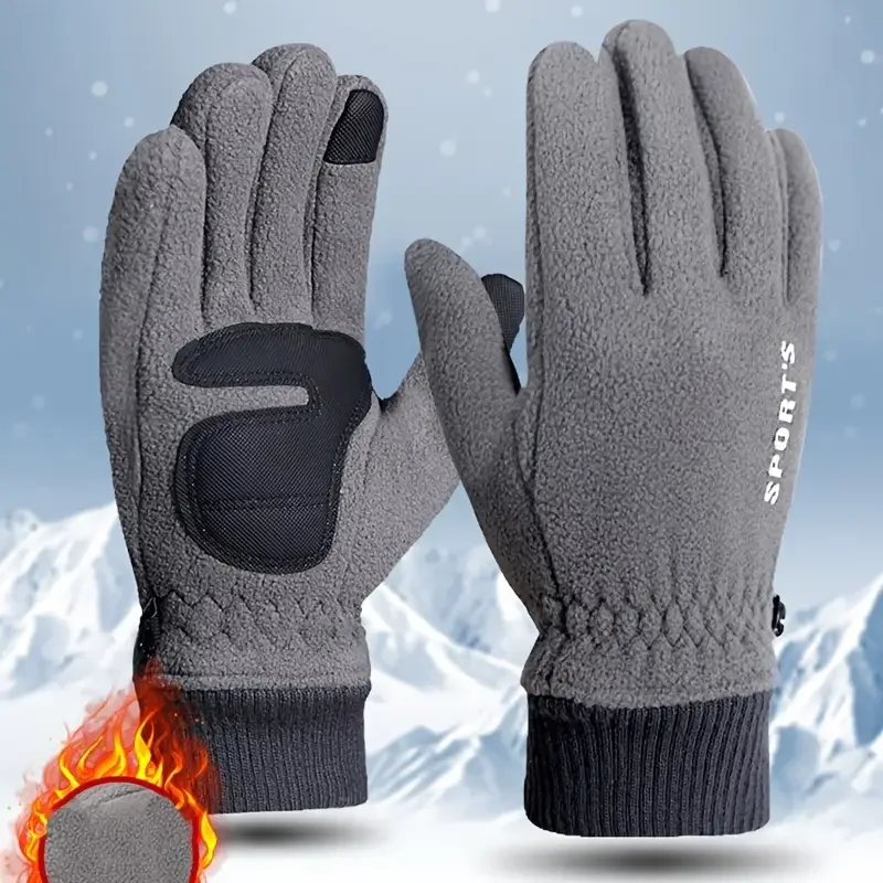 

Warm Keeping Gloves With Polar Fleece, Touch Screen & Non-clip Palm Available Gloves For Cycling, Riding, Winter Outdoor Sports