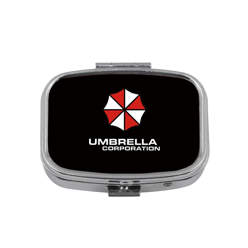 Portable Alloy Medicine Box, Two-compartment Storage Box, Makeup Mirror, Folding, Light-proof and Sealed Box