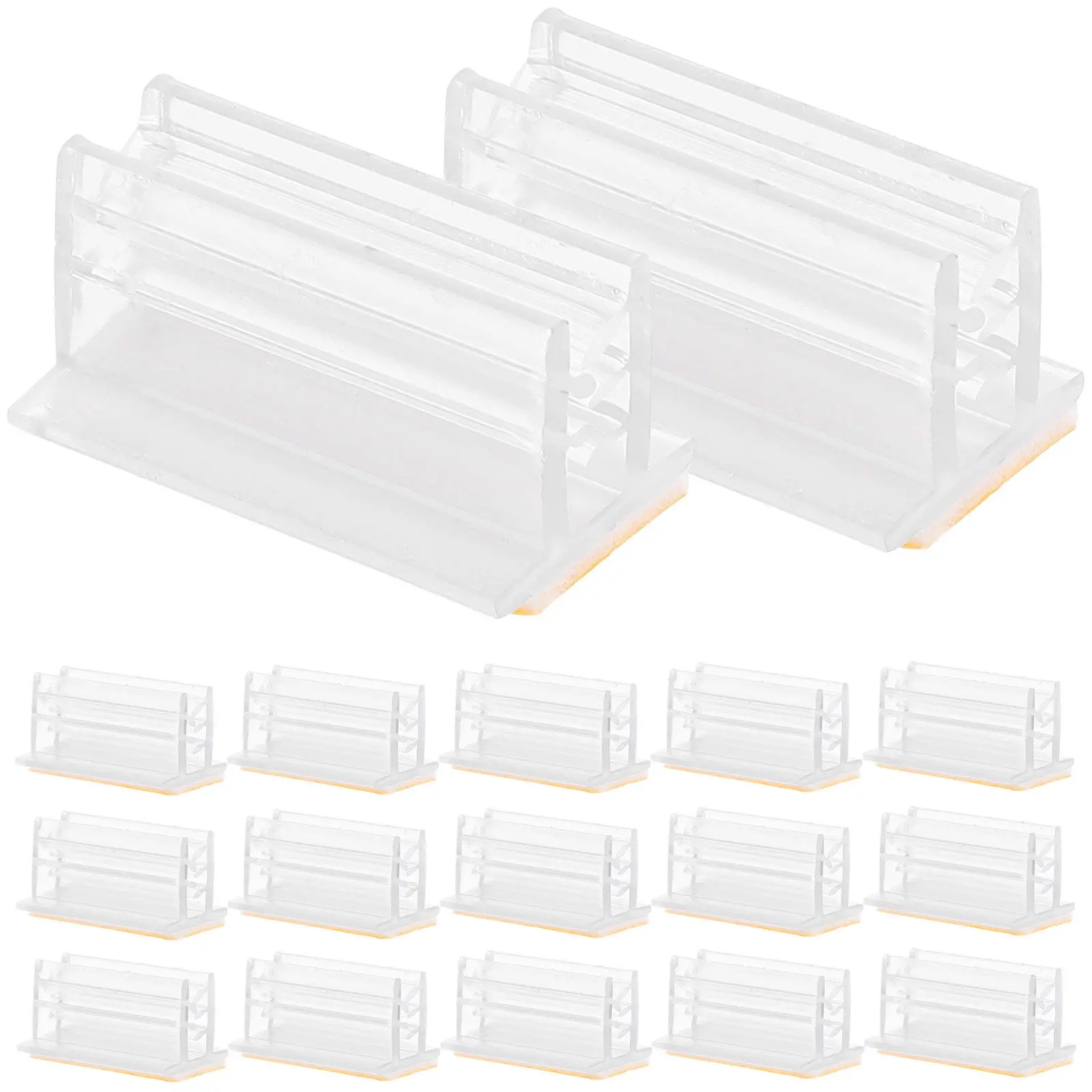 50Pcs Panel Sign Holders Multifunctional Self Adhesive Mini Sneeze Guard Holders for Cards Photos Paper Tags Guard Sign Holder