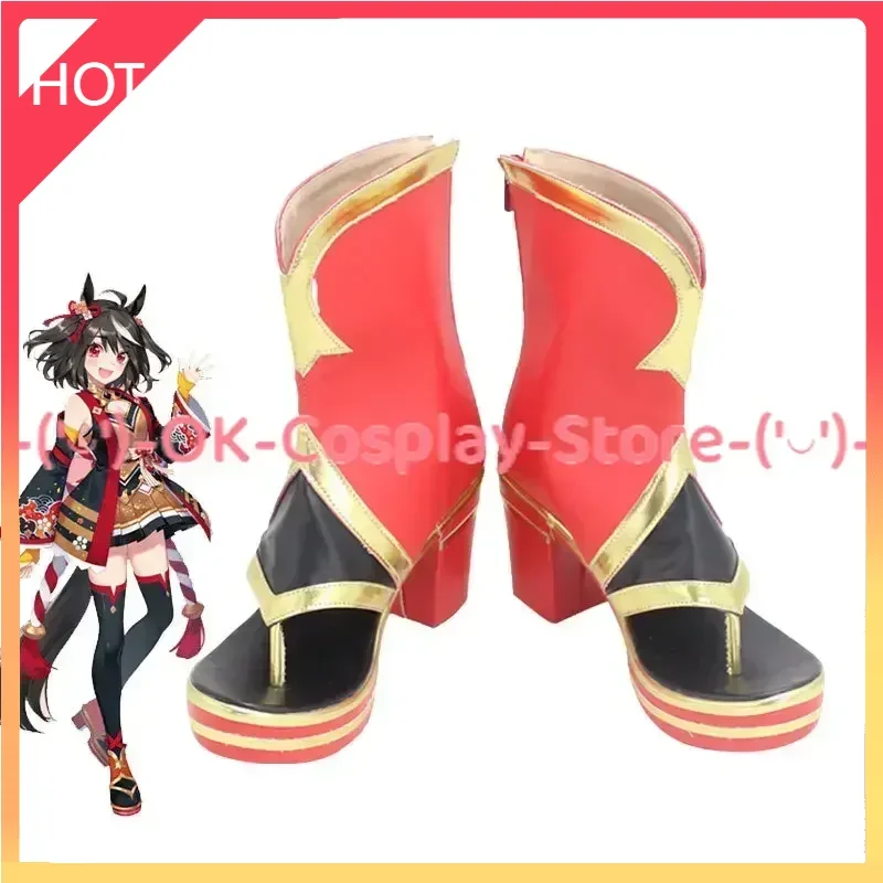 Game Umamusume: Pretty Derby Kitasan Black Cosplay Shoes Halloween Carnival Boots Cosplay Prop PU Leather Shoes Custom Made