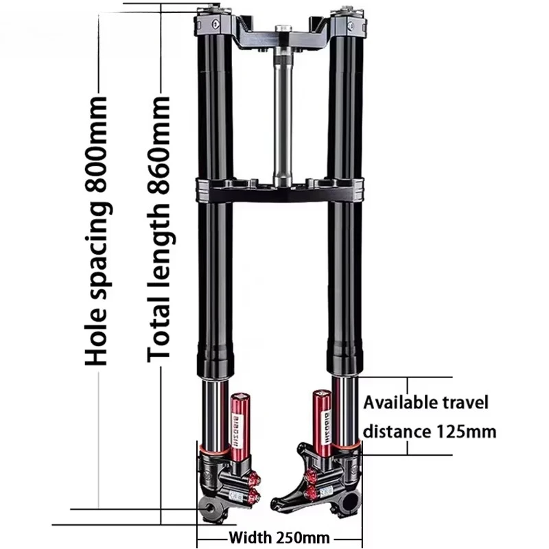 800MM Spacing Inverted Front Shock Absorber for Motorcycle - High Strength & Anti-Clogging Adjustable Suspension