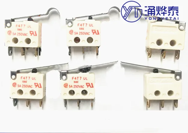 YH 1PCS F4T7-UL Micro Switch, F4T7 3 Pin SPDT Snap Action Switch, Quick Connect Terminals