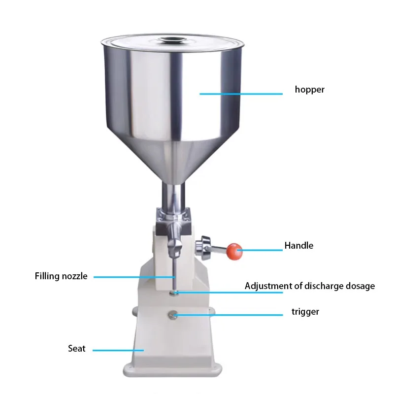 Manual Filling Machine Hand Operated Filling Machine 5~50ml for Cream Shampoo Beverage Honey Cosmetic Liquid Paste Oil Filler