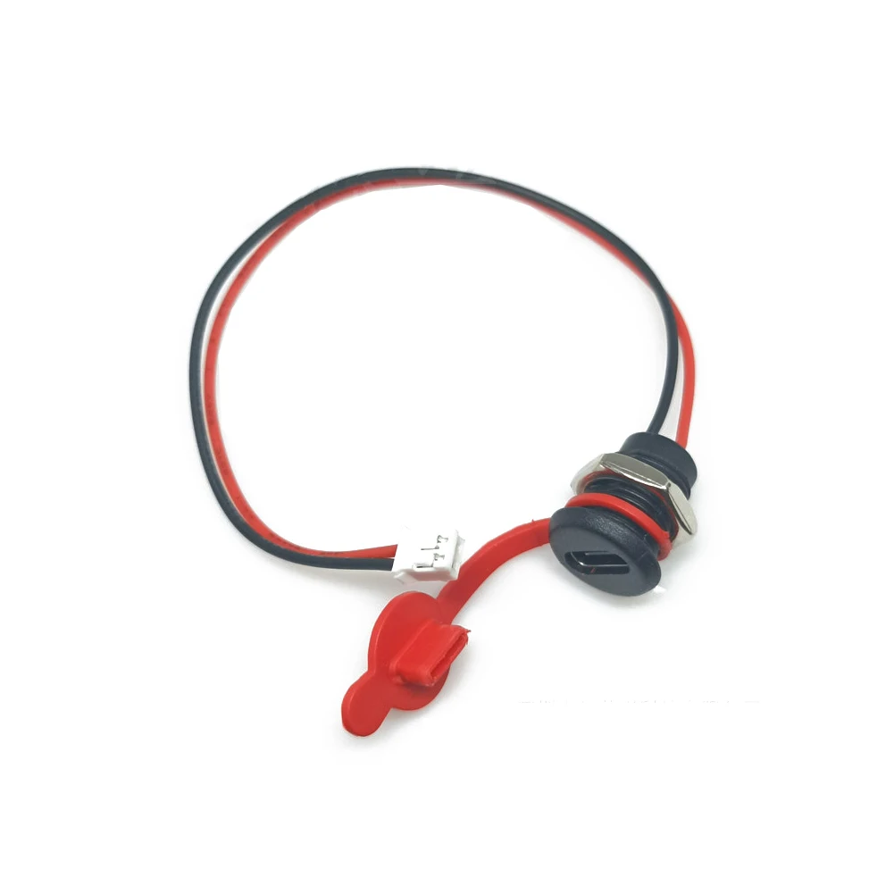 

2/4 Pin Charging Socket Female Mount Connector Adapter USB Type-C Port Charging Interface Socket with Cover Cap