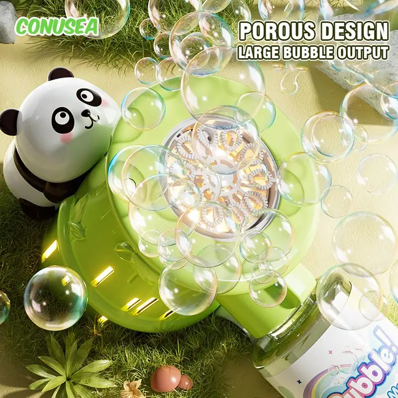 Panda Bubble Gun Toys for Kids Children's Electric Automatic Soap Bubbles Guns Blowing Maker Toy Party Games Outdoor Toys Gifts