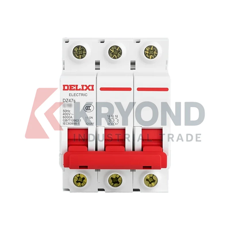 DELIXI DZ47S MCB Circuit Breaker C Curve 6kA Short Circuit Overload Protection DIN Rail Distribution Box 1P-4P 1P+N 3P+N 1A-63A