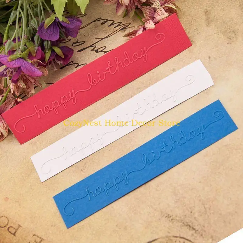 92MF Plastic Litsing Polder Template Diy Scrapbook Photo Almb Card Craft Happy Bir